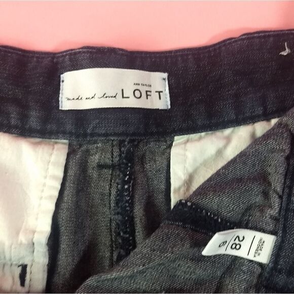LOFT high rise dark denim shorts - Picture 8 of 9